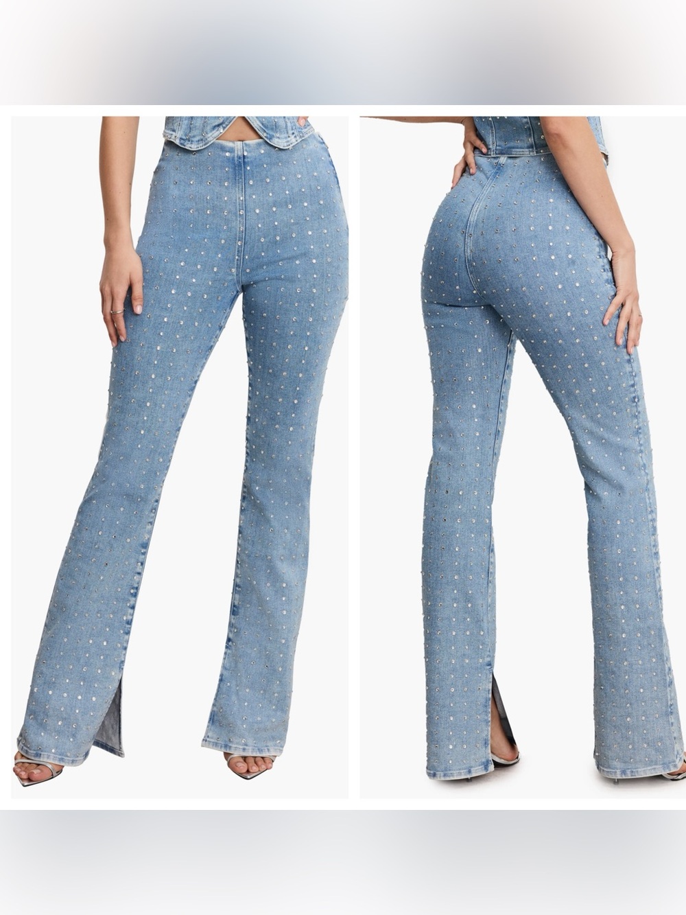 NWT Good American Dolly Crystal Denim Pants. "Jolean's Jeans" 4/27